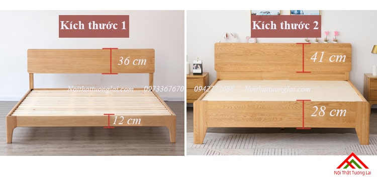 Giường gỗ sồi GN6812 thiết kế thông minh, hiện đại 7
