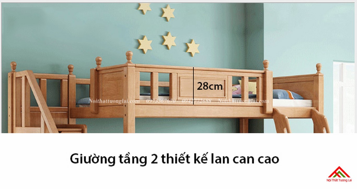 Giường tầng gỗ trẻ em hiện đại