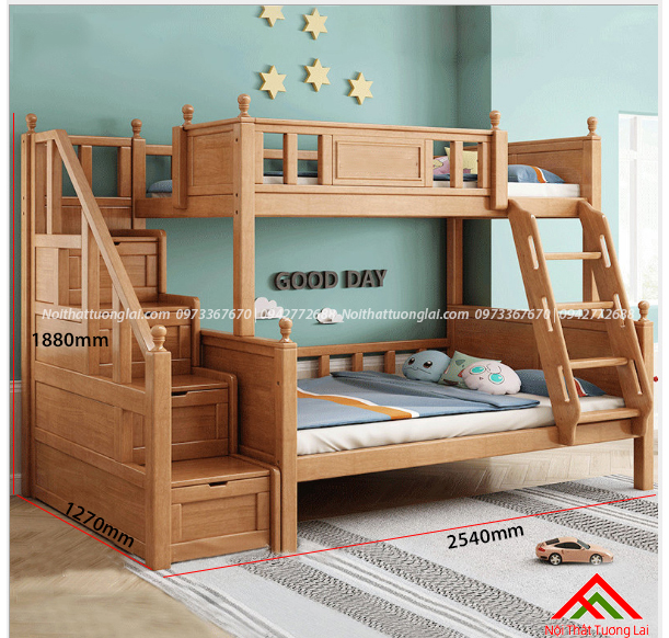 Giường tầng gỗ trẻ em hiện đại
