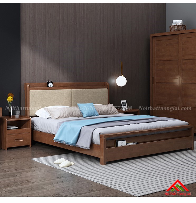 Giường ngủ đẹp có hộc tủ chứa đồ đa năng GN8801 6