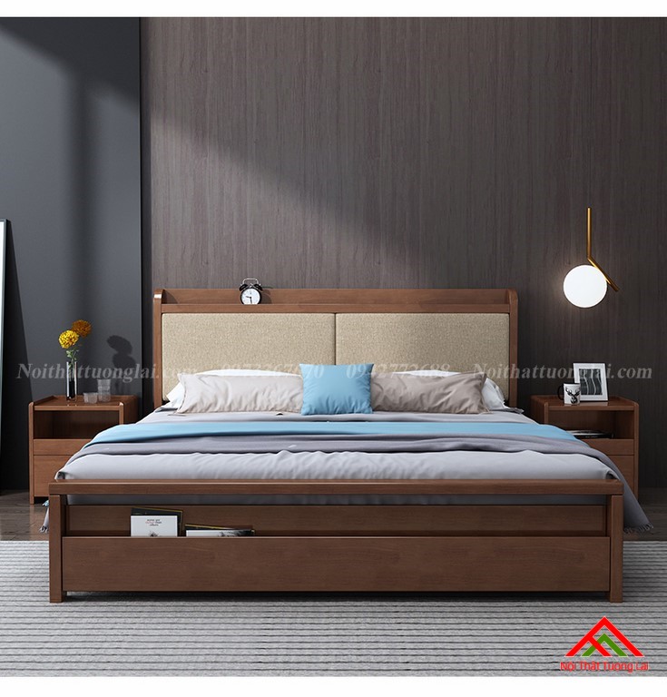 Giường ngủ đẹp có hộc tủ chứa đồ đa năng GN8801 5