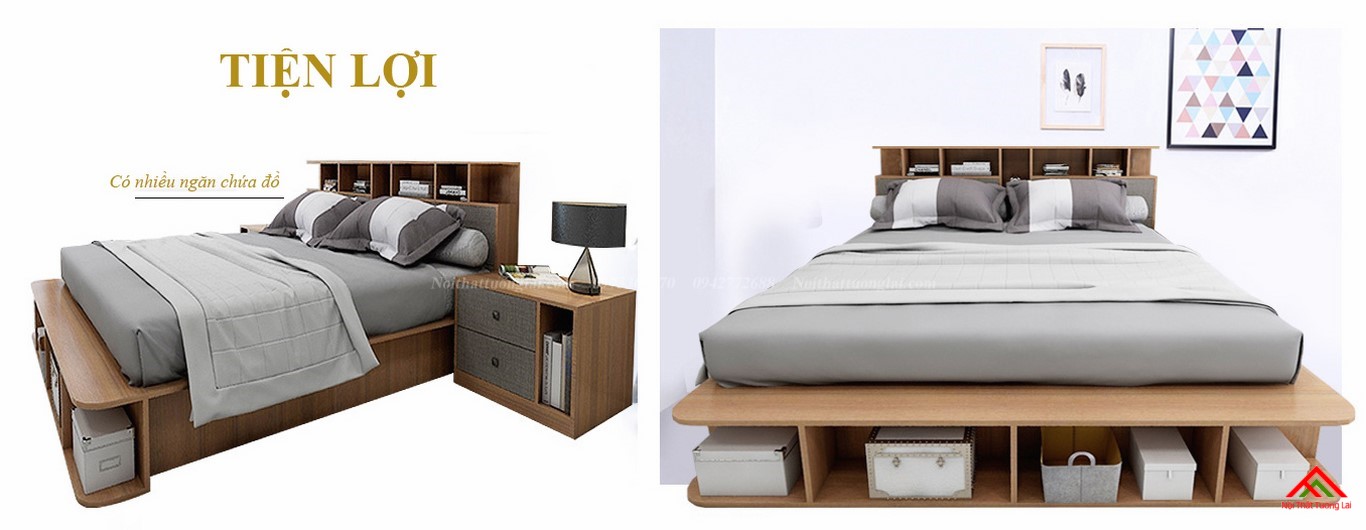 Giường ngủ đẹp, đa năng có hộp chứa đồ lớn GN6818 6