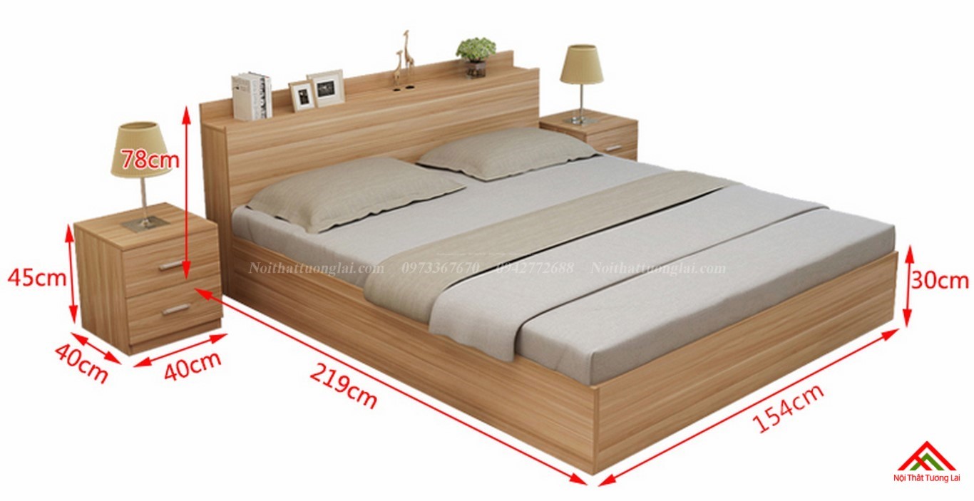 Giường ngủ đẹp hiện đại có ngăn chứa đồ GN8802 2