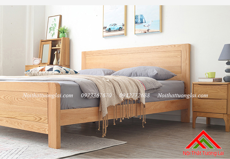 Giường ngủ gỗ sồi GN6811 3