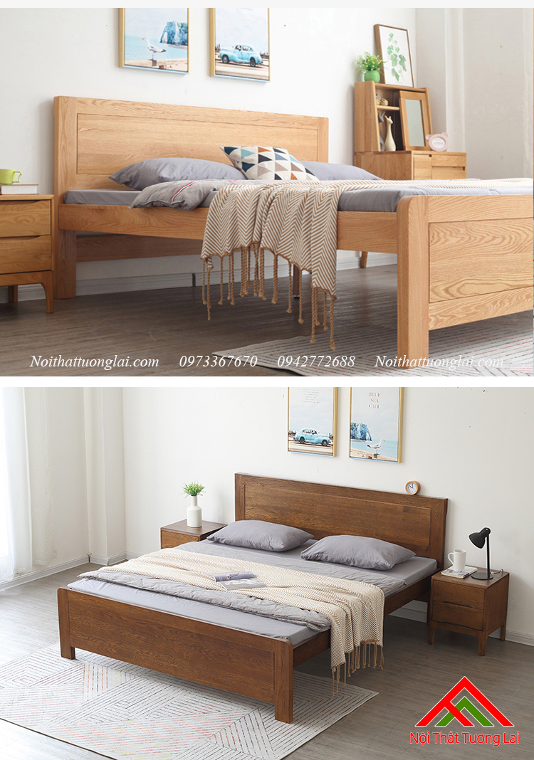 Giường ngủ gỗ sồi GN6811 2