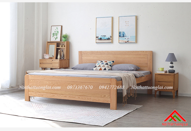 Giường ngủ gỗ sồi GN6811 12