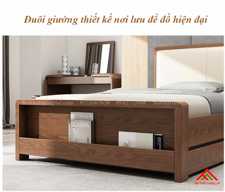 Giường ngủ gỗ tự nhiên có thêm giường phụ GN6823 11
