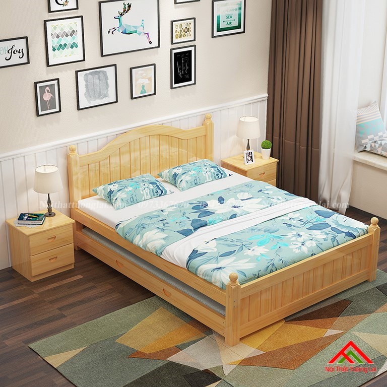 Giường ngủ trẻ em gỗ tự nhiên GB6803