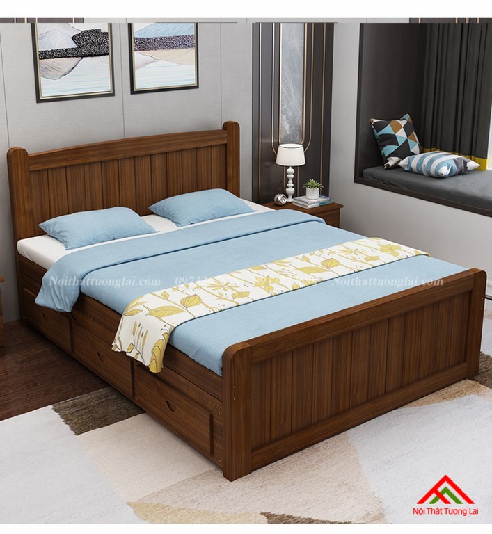 Giường ngủ trẻ em gỗ tự nhiên GB6802 