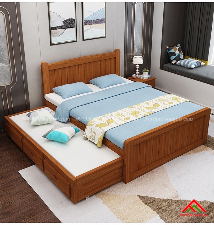 Giường ngủ trẻ em gỗ tự nhiên GB6802 2