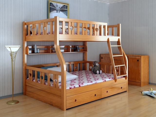 www.123nhanh.com: Giường tầng gỗ tự nhiên đẹp dành cho trẻ em