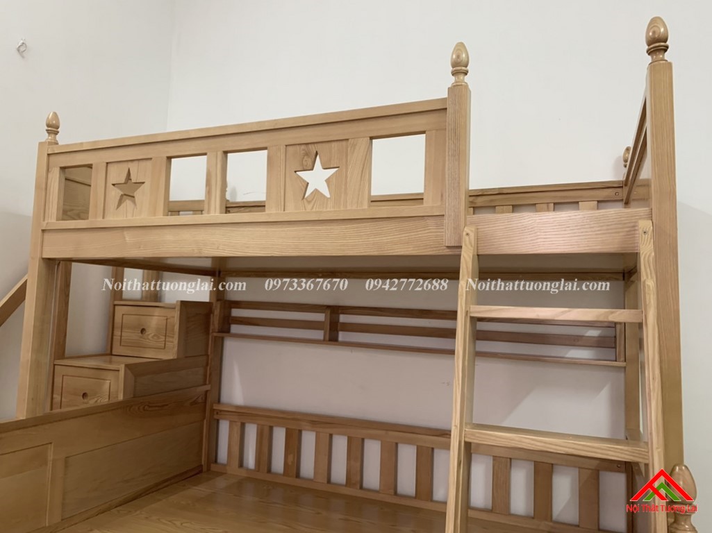 Hình ảnh thực tế giường tầng gỗ tự nhiên GT6820 6
