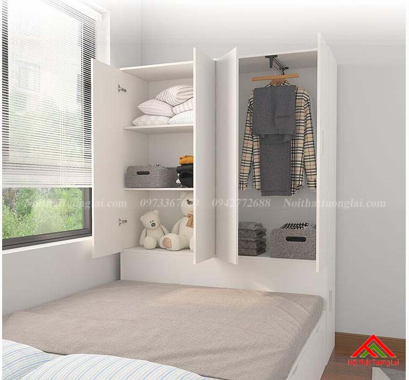 Giường trẻ em kết hợp tủ quần áo vô cùng tiện lợi GB6813 7