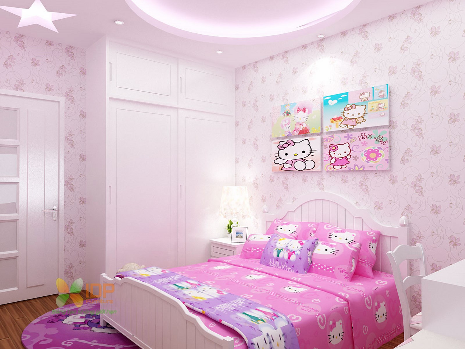 thiết kế nội thất phòng bé gái