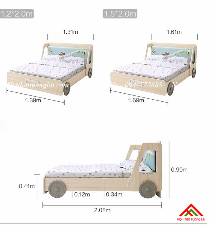Giường ngủ trẻ em gỗ công nghiệp GB6801 11