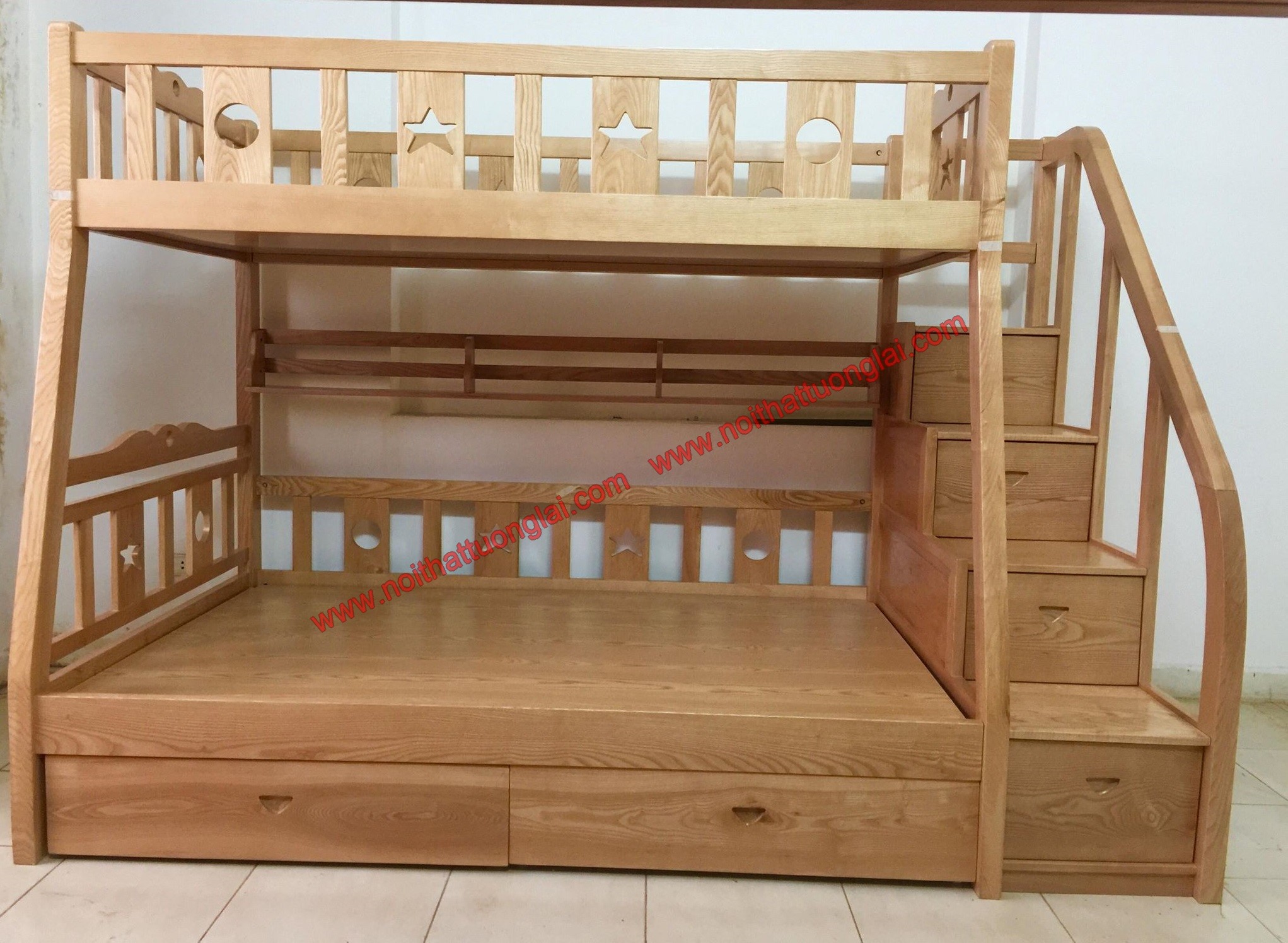 Giường tầng gỗ tự nhiên cho bé GT6828
