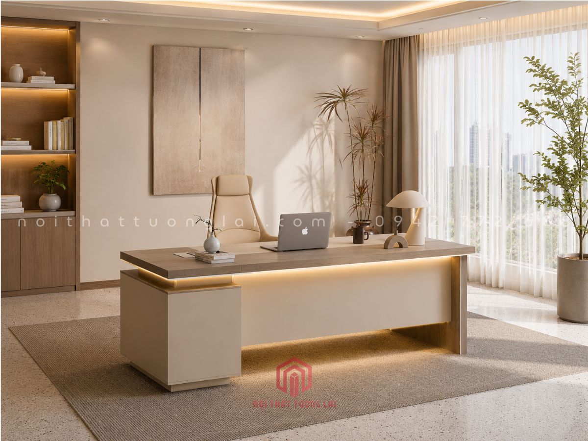 Mẫu bàn giám đốc hiện đại gỗ công nghiệp cao cấp 2026 BGD6811