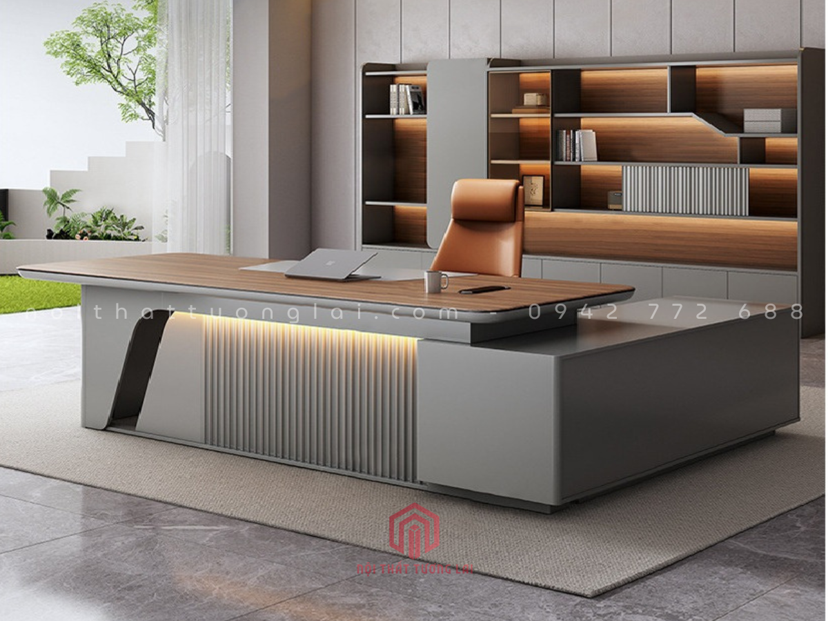 Bàn giám đốc chữ L đơn giản hiện đại mẫu mới 20206 BGD6813