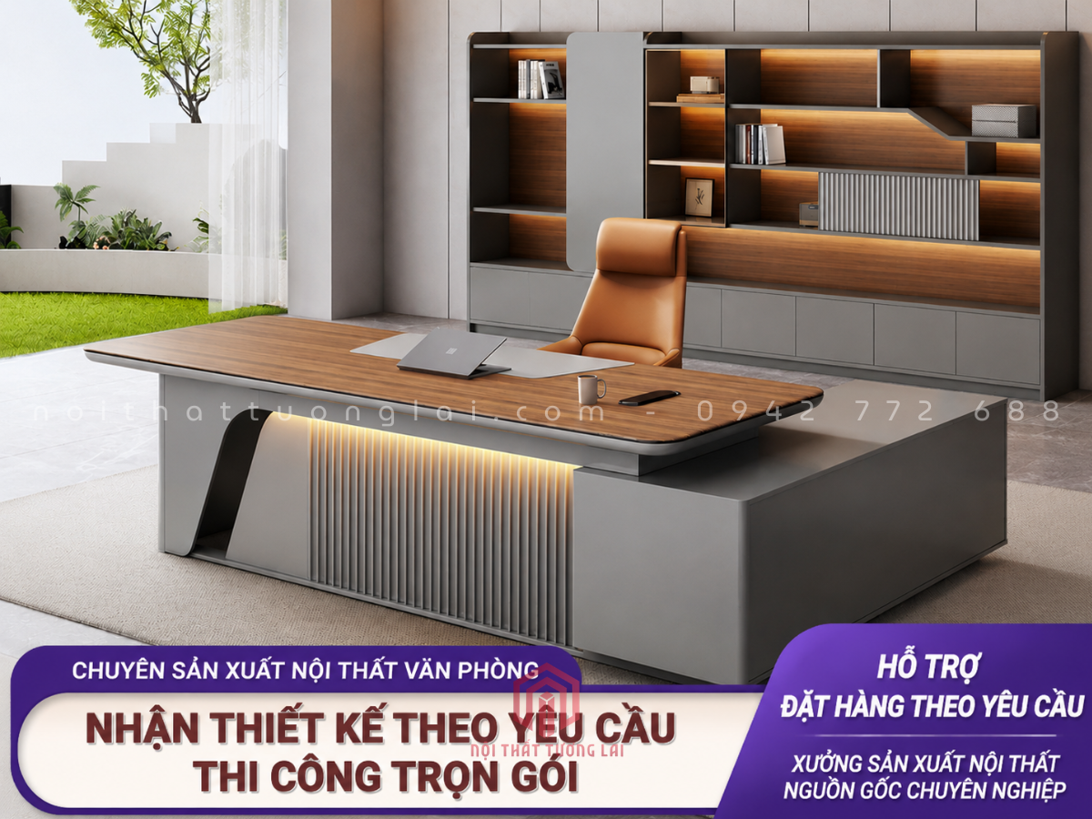 Bàn giám đốc chữ L đơn giản hiện đại mẫu mới 20206 BGD6813