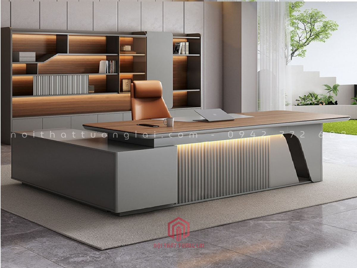 Bàn giám đốc chữ L đơn giản hiện đại mẫu mới 20206 BGD6813