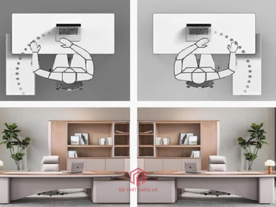 Bàn làm việc giám đốc hiện đại chữ L BGD6815