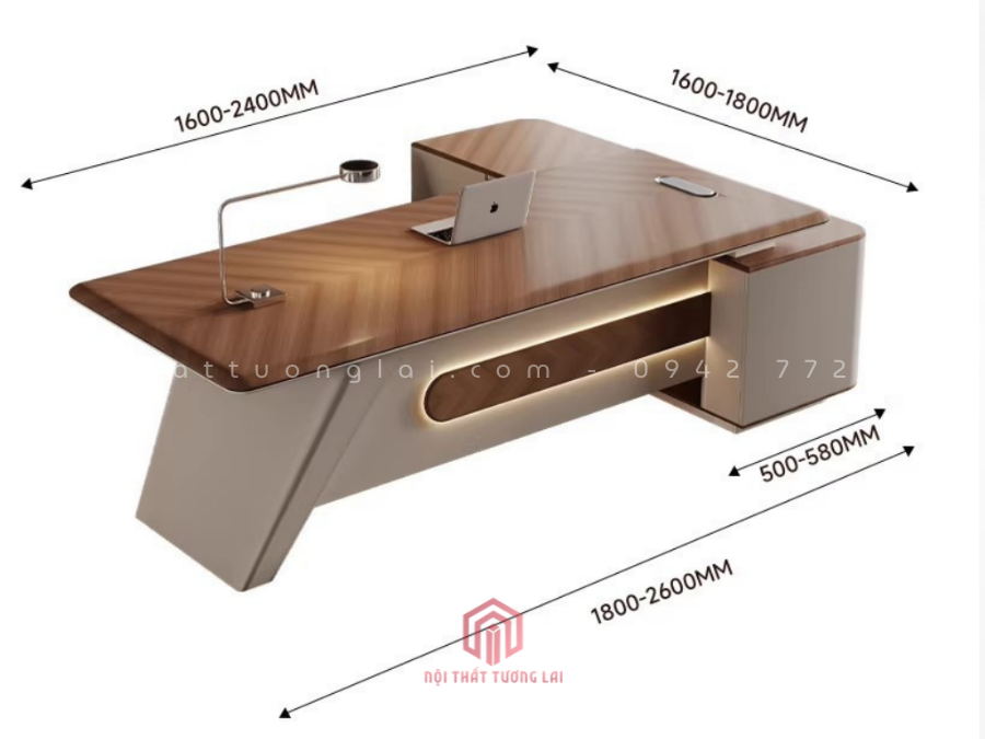 Bàn làm việc giám đốc phong cách hiện đại, cao cấp BGD6824