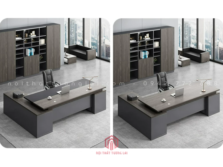 Bàn giám đốc chữ L hiện đại gỗ công nghiệp MDF BGD6826