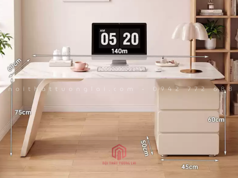 Mẫu bàn giám đốc nữ đẹp, trang nhã, sang trọng BGD6829