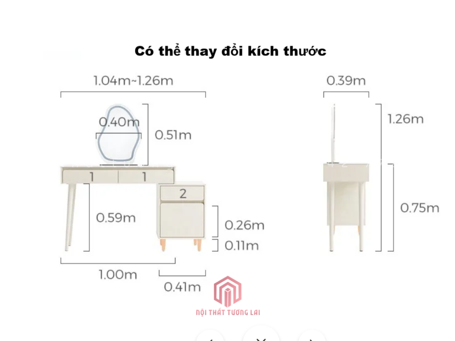 Mẫu bàn trang điểm hiện đại Hà Nội BP6820