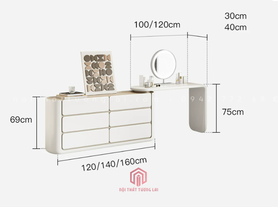 Bàn trang điểm đẹp hiện đại nhất 2026 BP6822