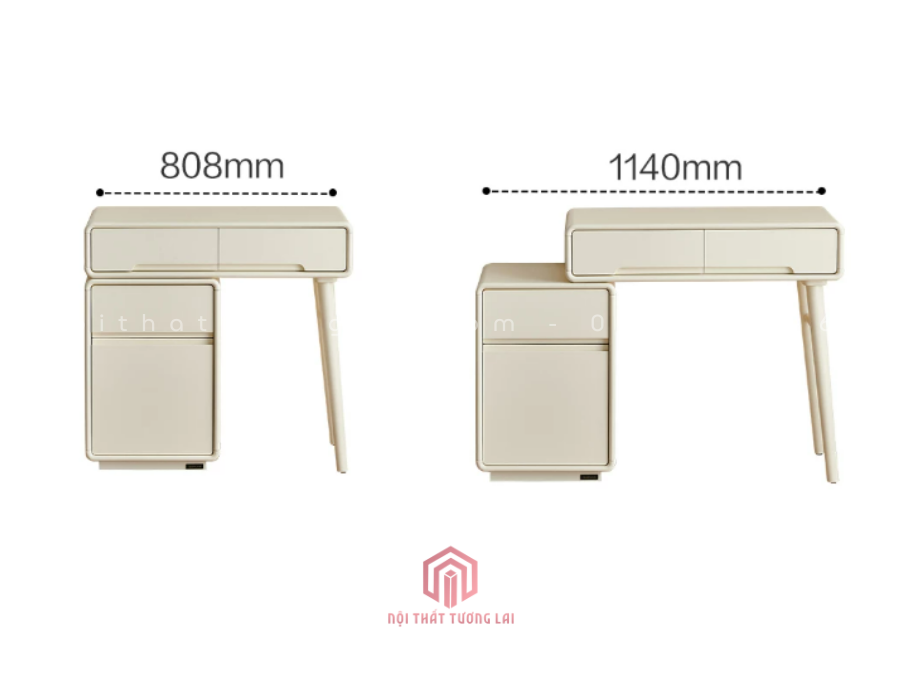Bàn phấn trang điểm chân gỗ sồi cao cấp BP6823