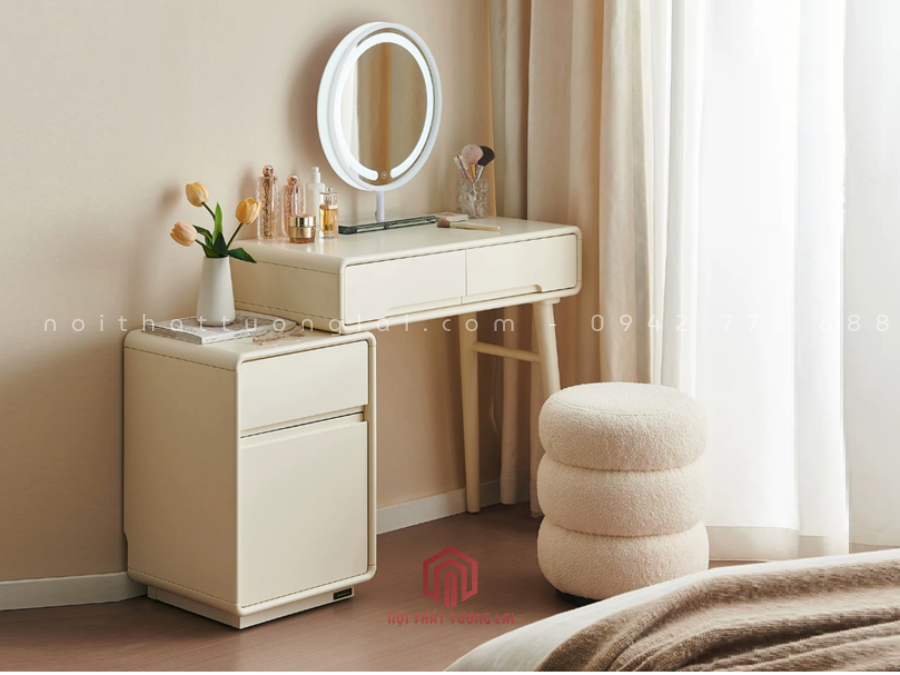 Bàn phấn trang điểm chân gỗ sồi cao cấp BP6823