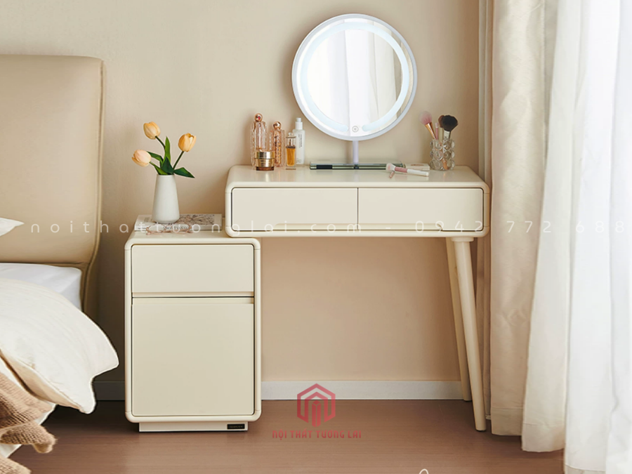 Bàn phấn trang điểm chân gỗ sồi cao cấp BP6823
