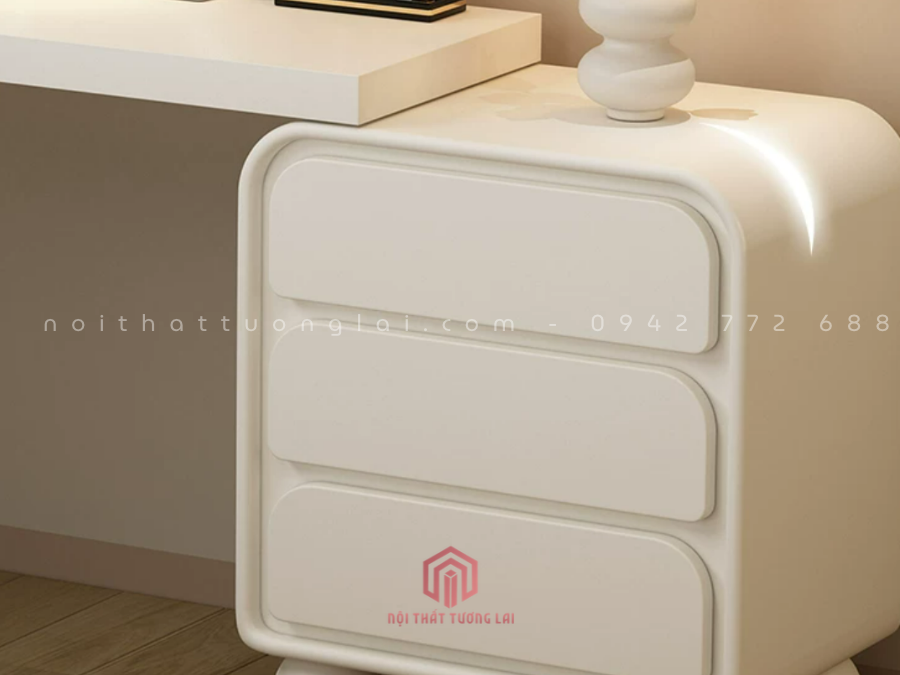 Bàn Trang Điểm Gỗ Công Nghiệp Màu Trắng Có gương Led BP6826