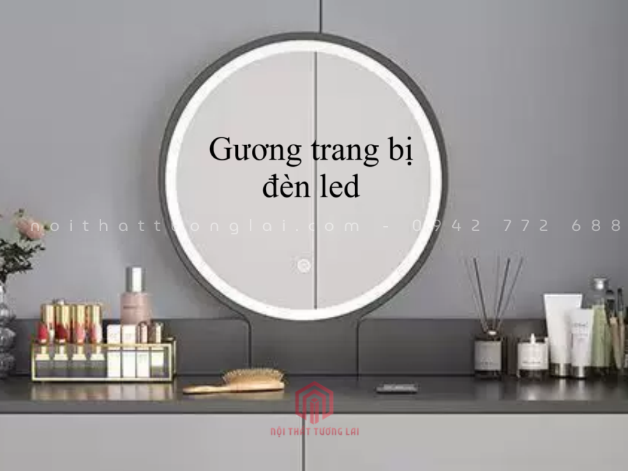 Bàn trang điểm nhỏ gọn đẹp kèm gương Led BP6830
