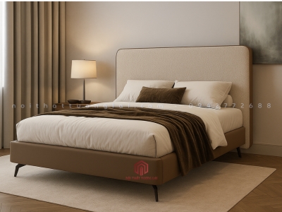 Mẫu giường ngủ da nỉ