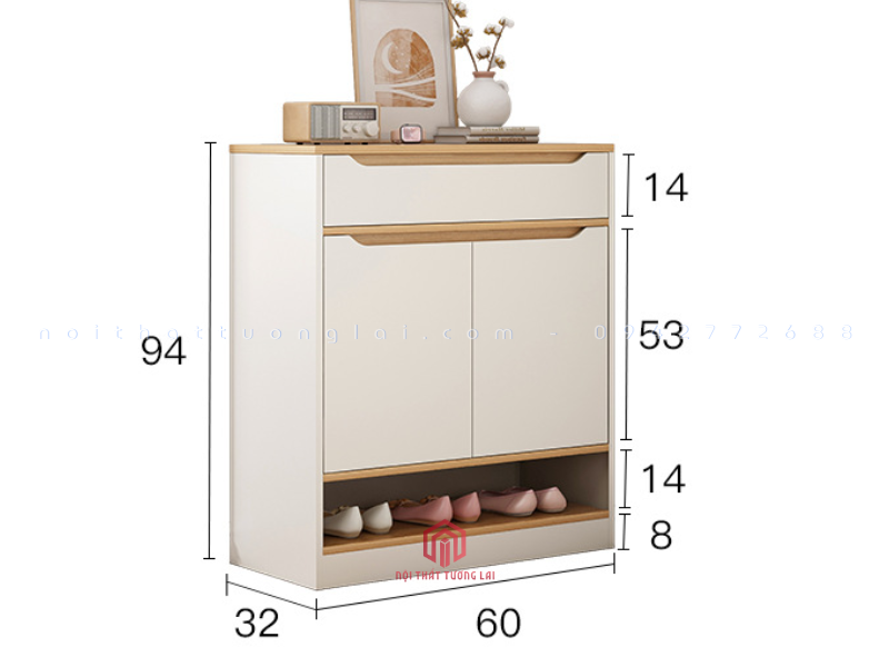 Tủ giày cánh mở có ngăn kéo TG6846