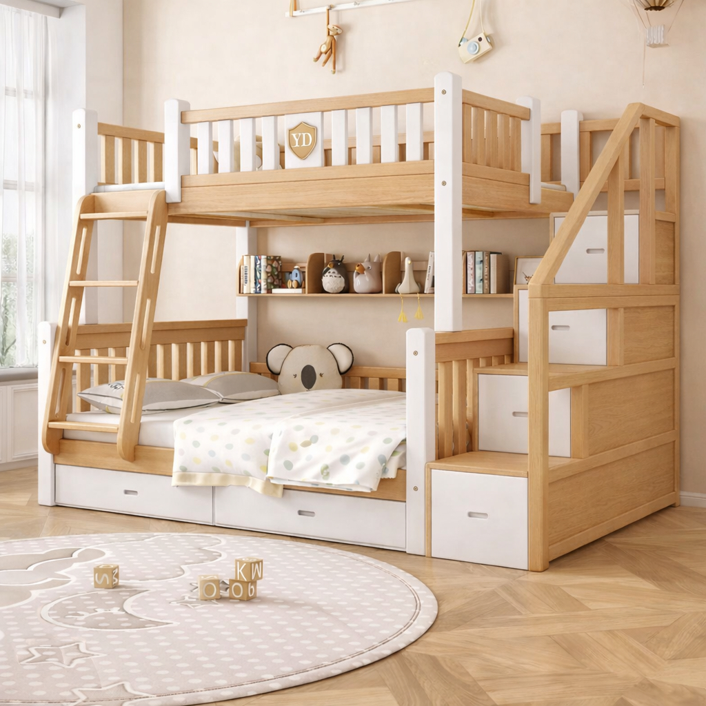 Giường tầng trẻ em gỗ tự nhiên mẫu mới 2026 gt6830