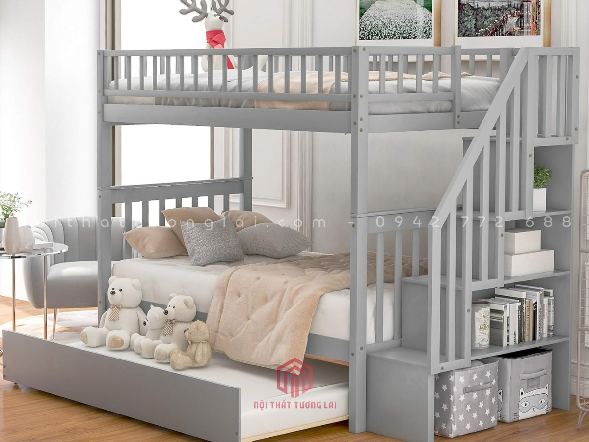 Giường 3 Tầng Trẻ Em Cho Bé Trai, Bé Gái GT6872