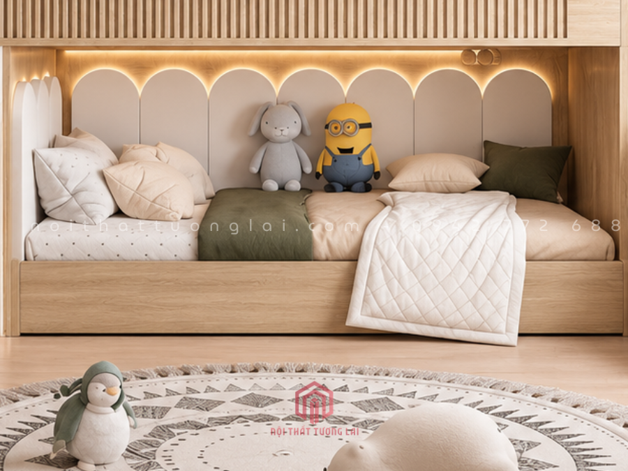 Giường tầng trẻ em có cầu trượt tiết kiệm diện tích GT6876