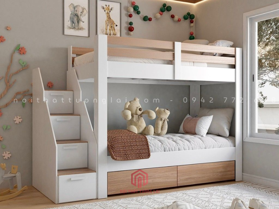 giường 2 tầng cho bé trai và gái GT6877 tại Hà Nội