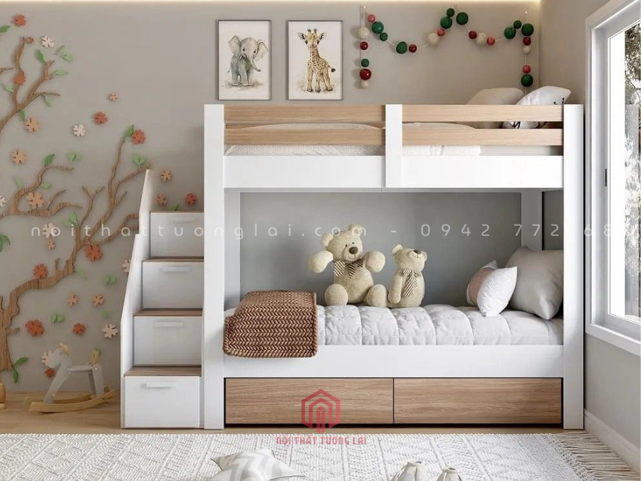 giường 2 tầng cho bé trai và gái GT6877 tại Hà Nội