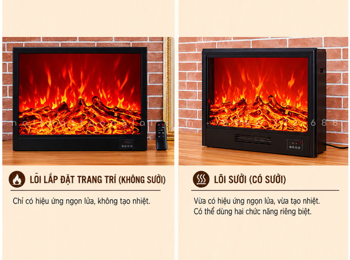 Lò Sưởi Trang Trí 3D Hiện Đại 70cm Có Tỏa Nhiệt LS3D6802