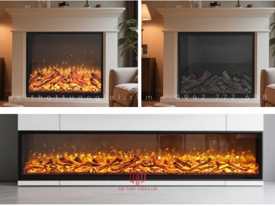 Lò Sưởi 3D Trang Trí Kệ Tivi Kích Thước 120cm LS3D6805
