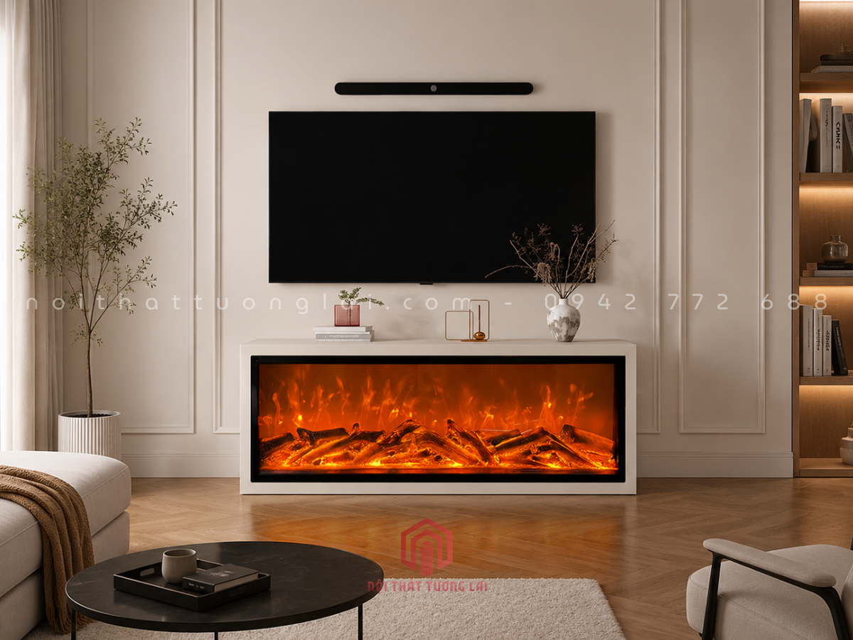 Lò Sưởi 3D Trang Trí Kệ Tivi Kích Thước 120cm LS3D6805