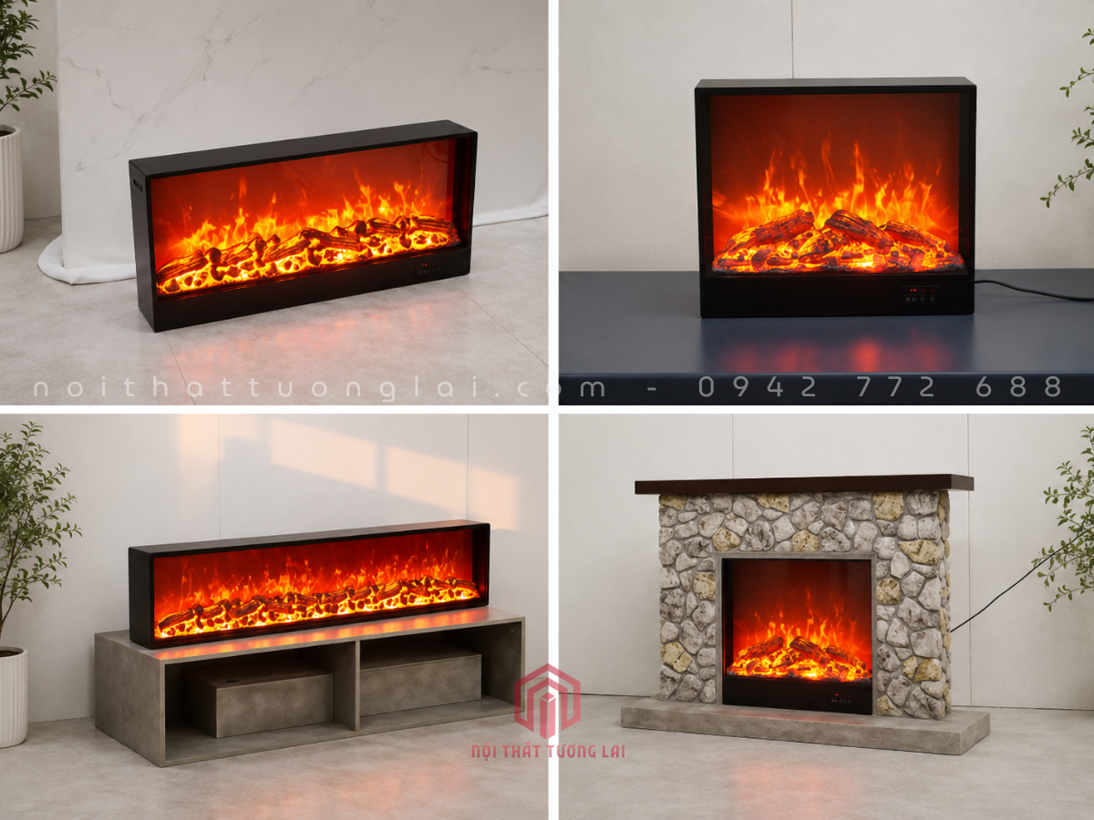 Lò Sưởi 3D Trang Trí Kệ Tivi Kích Thước 120cm LS3D6805