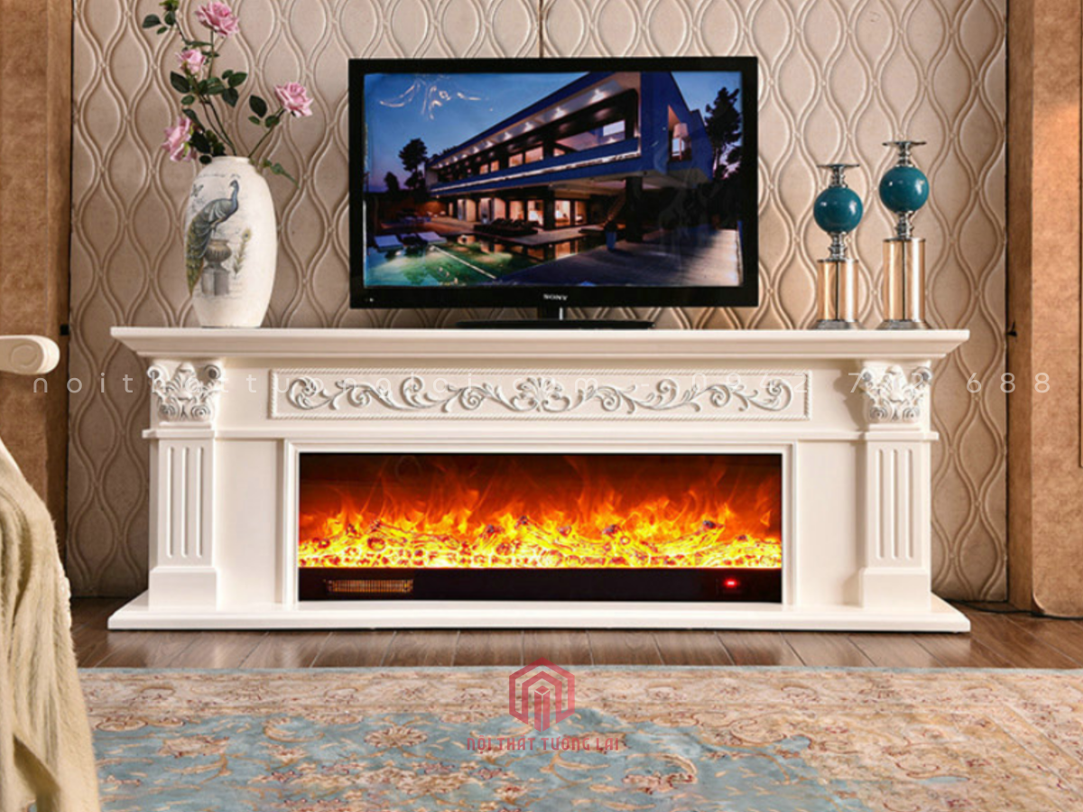 Lò Sưởi 3D Trang Trí Kệ Tivi Kích Thước 120cm LS3D6805