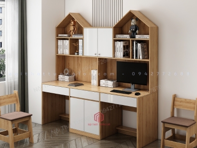 Bàn học đôi có giá sách đẹp BH6805