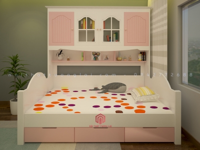 Giường ngủ trẻ em kết hợp tủ đựng đồ đa năng GD6808