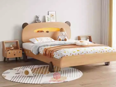 Giường Trẻ Em Tai Gấu Có Đèn LED GD6814